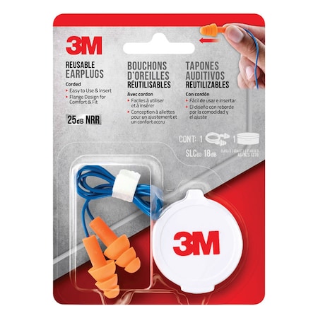 3M Tekk Protection 3M 25 dB PVC Earplugs Blue/Orange 1 pk 90586H1-DC